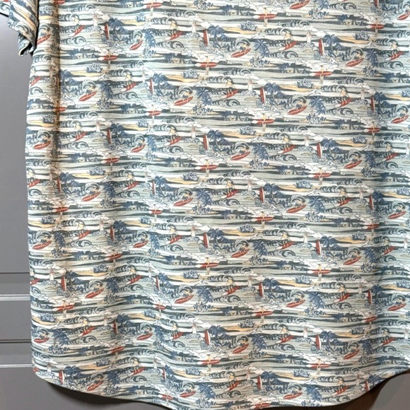 Age of Wisdom Mens Modal Tropical Surf Print Short Sleeve Button Shirt, Blue, XL - Picture 6 of 10